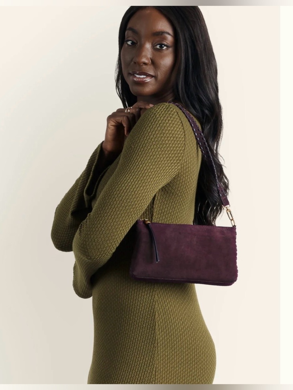 NEW HOBO Darcy Crossbody Suede Leather - Dark Cherry Brand New w Tags